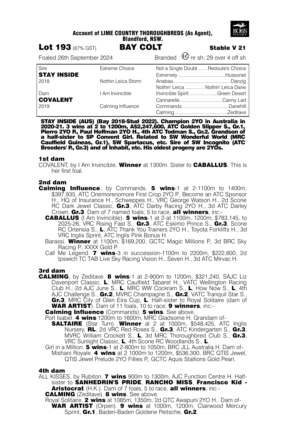 Pedigree - Lot 193