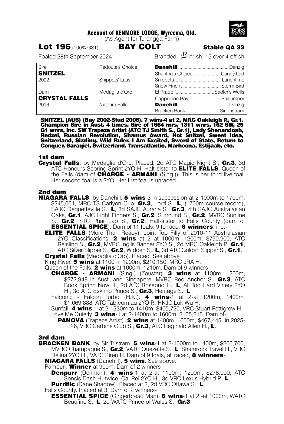 Pedigree - Lot 196