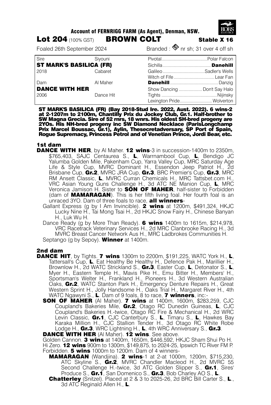 Pedigree - Lot 204