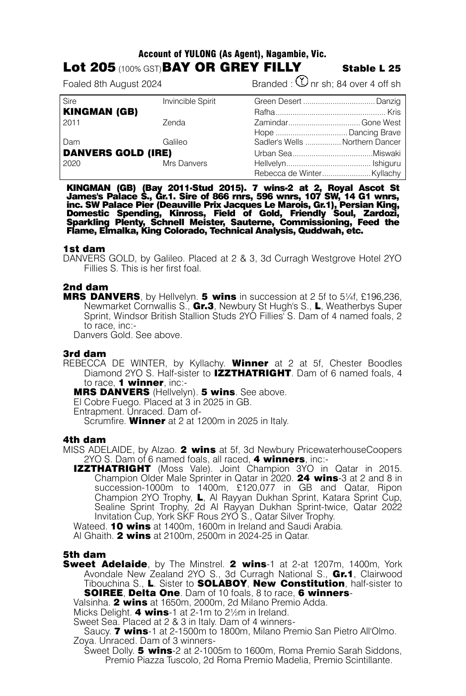 Pedigree - Lot 205