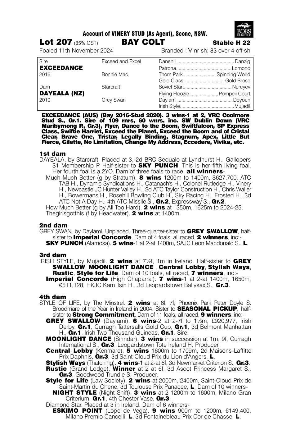 Pedigree - Lot 207