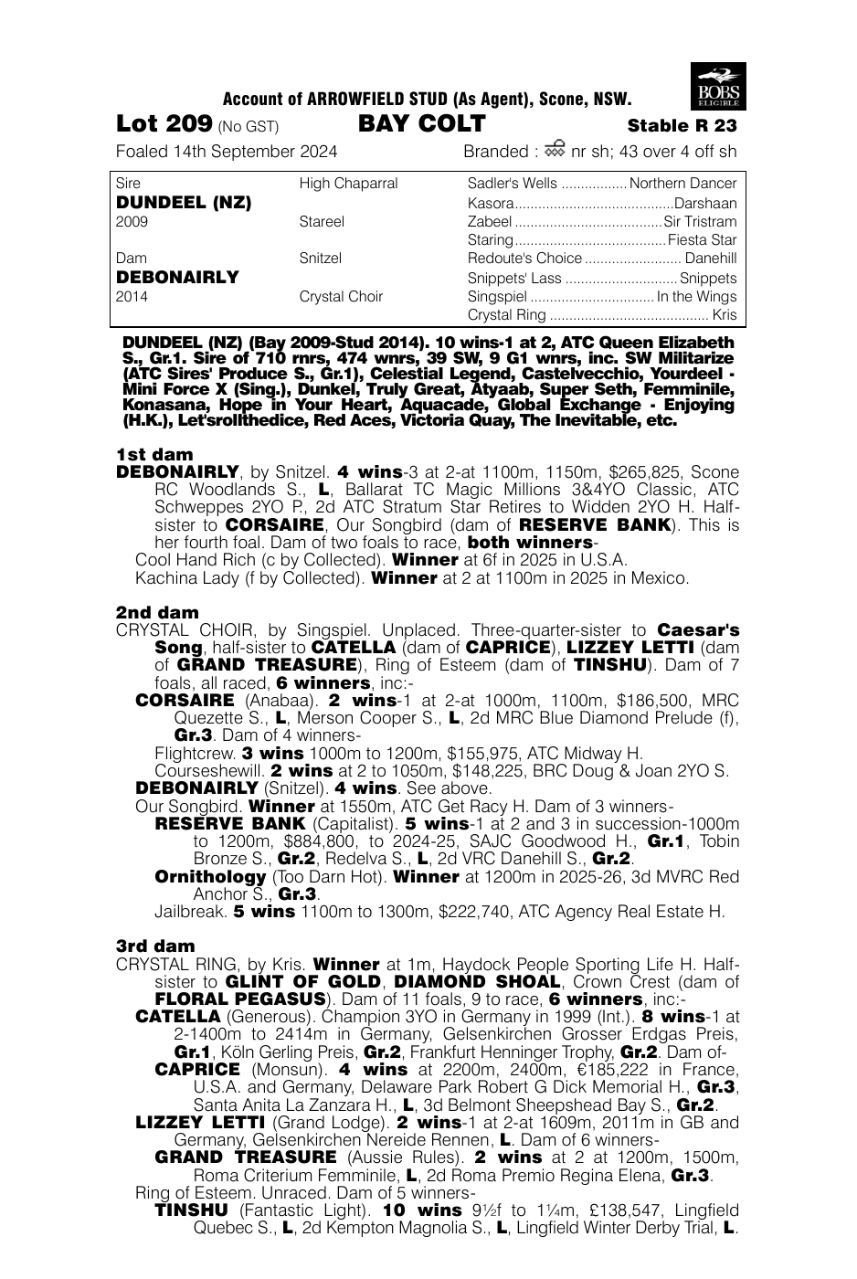 Pedigree - Lot 209