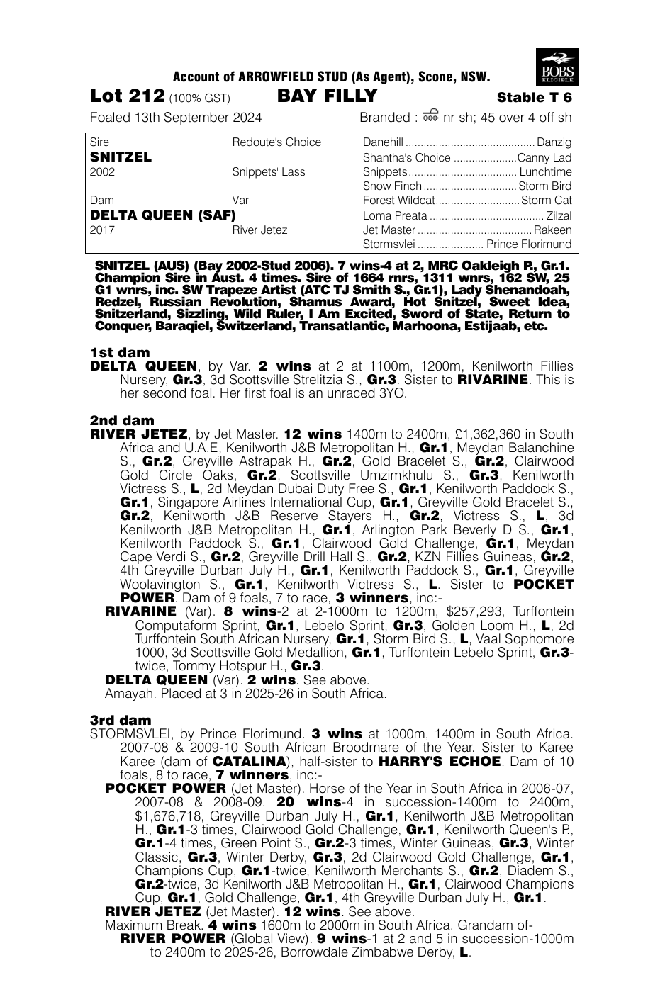 Pedigree - Lot 212