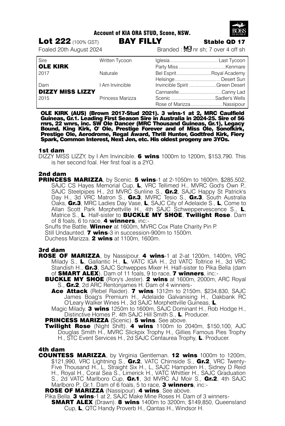 Pedigree - Lot 222