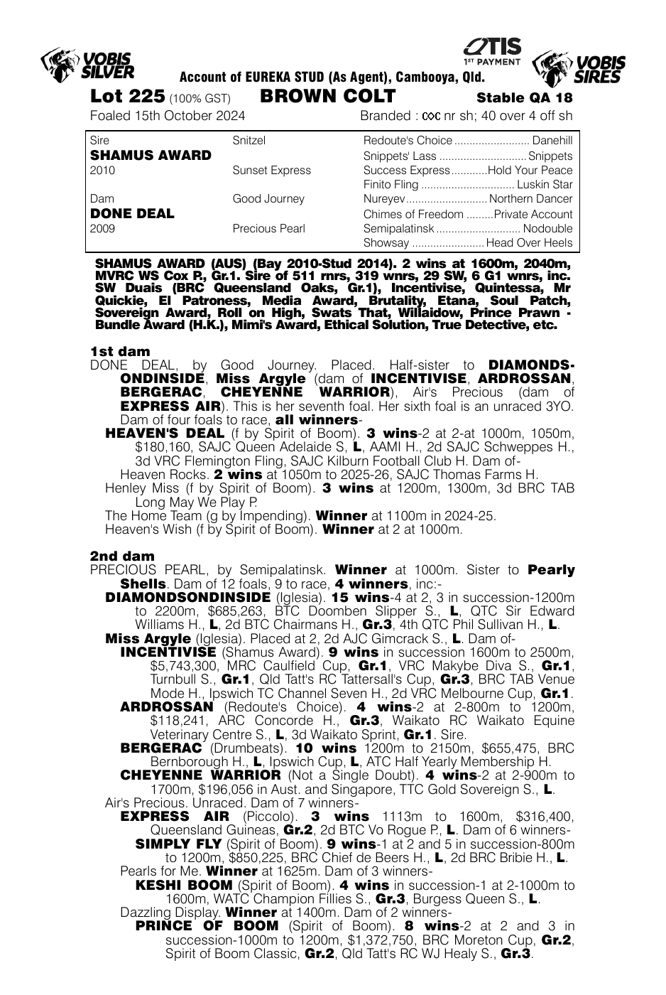 Pedigree - Lot 225