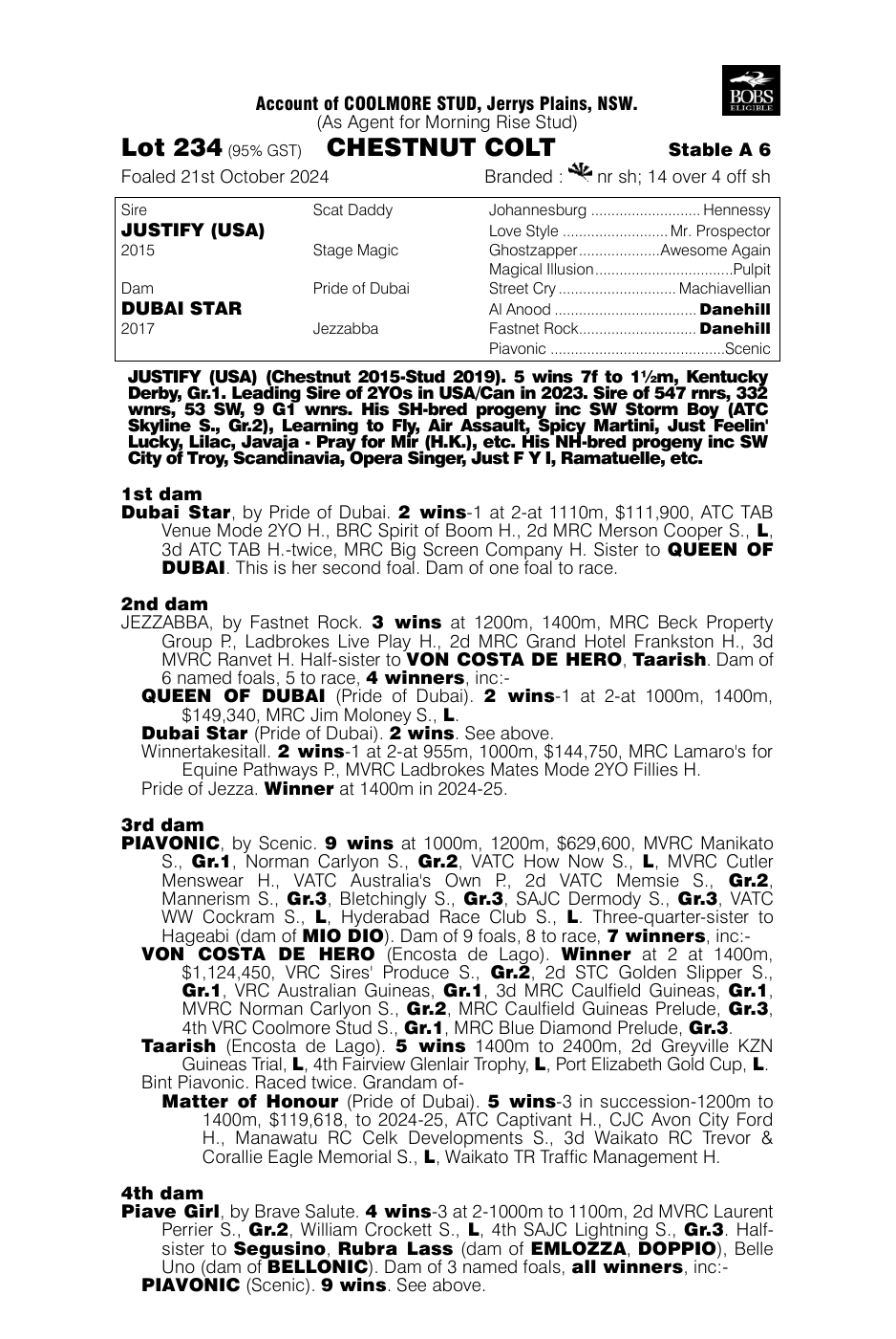 Pedigree - Lot 234
