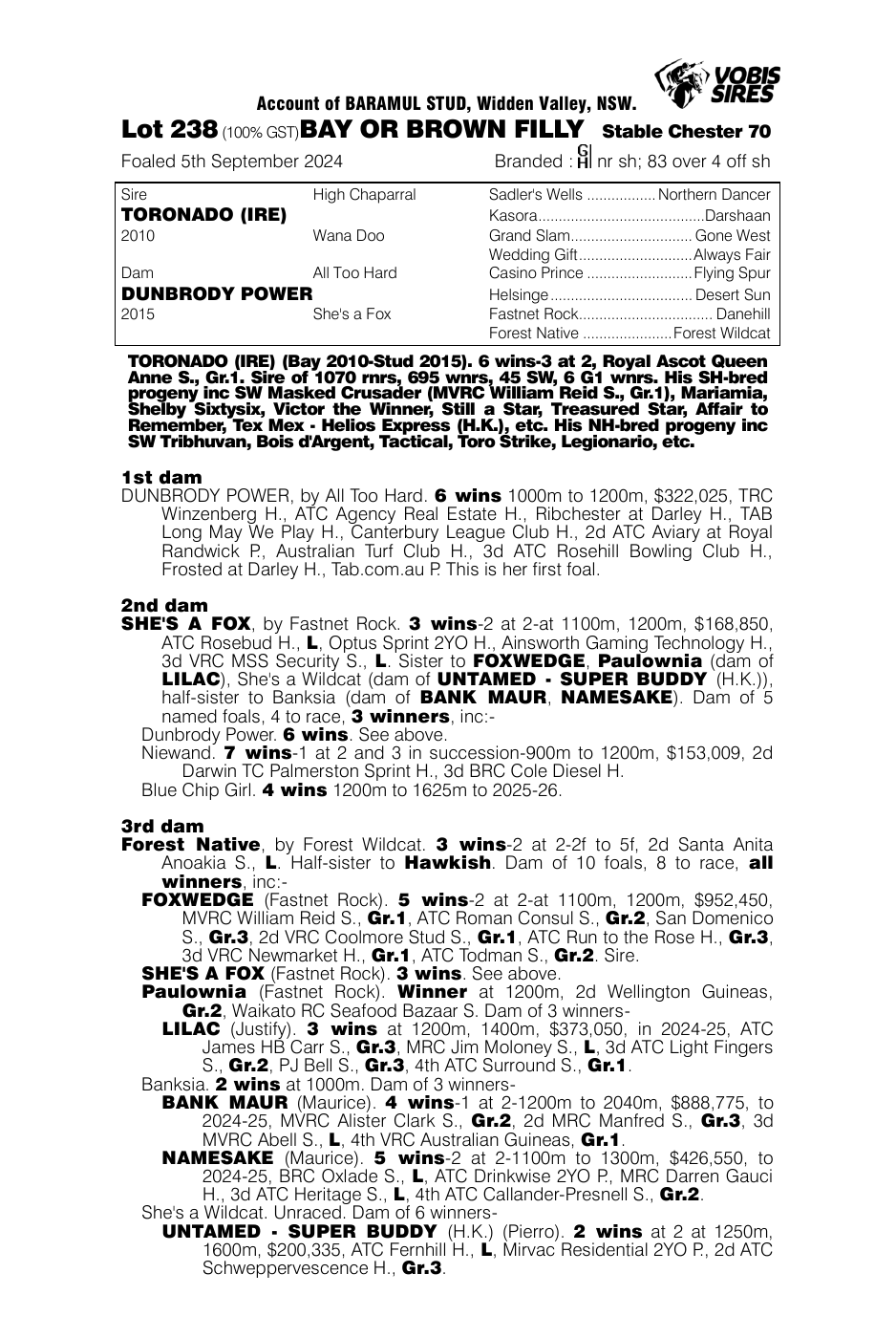 Pedigree - Lot 238
