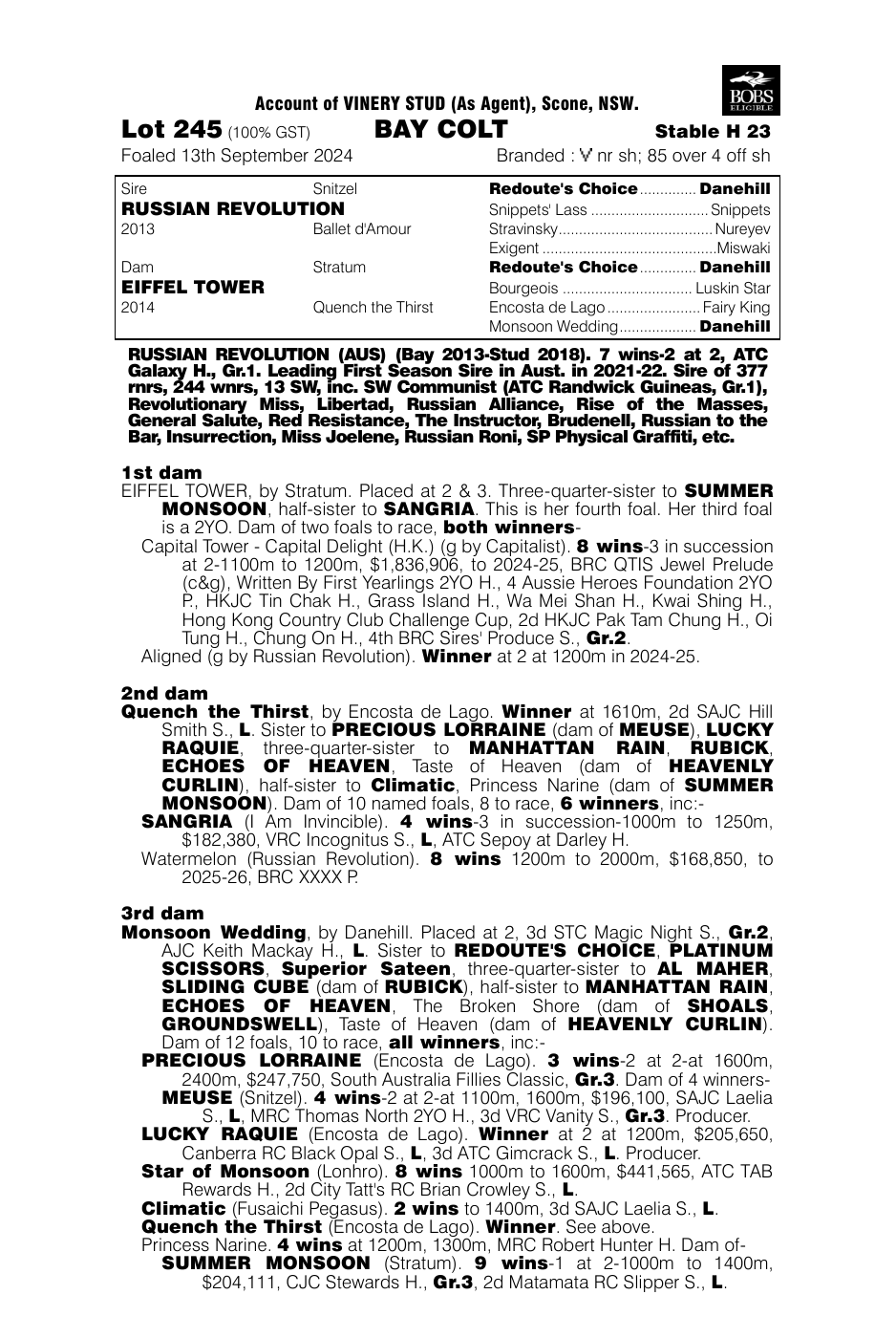 Pedigree - Lot 245