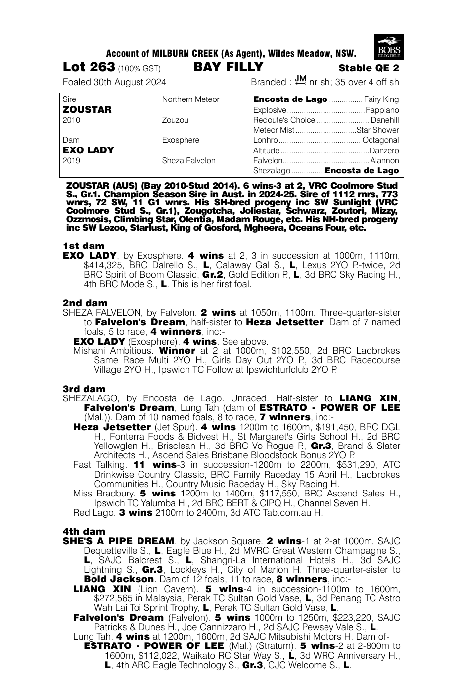 Pedigree - Lot 263