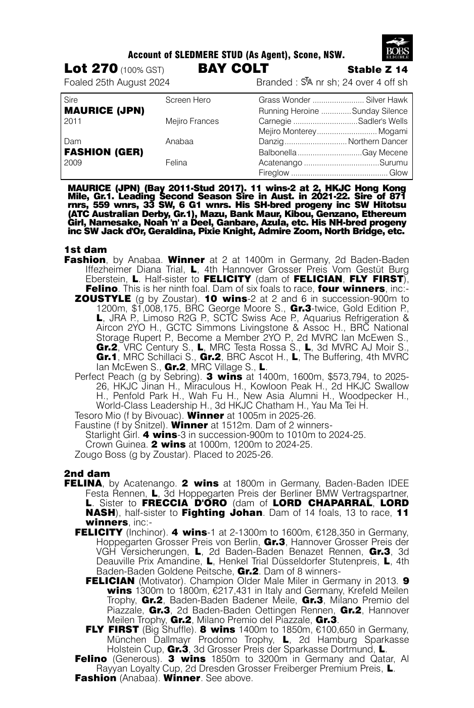 Pedigree - Lot 270