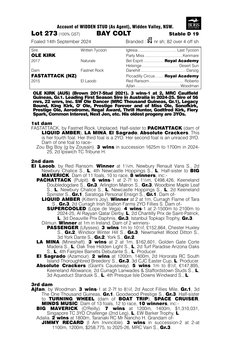 Pedigree - Lot 273