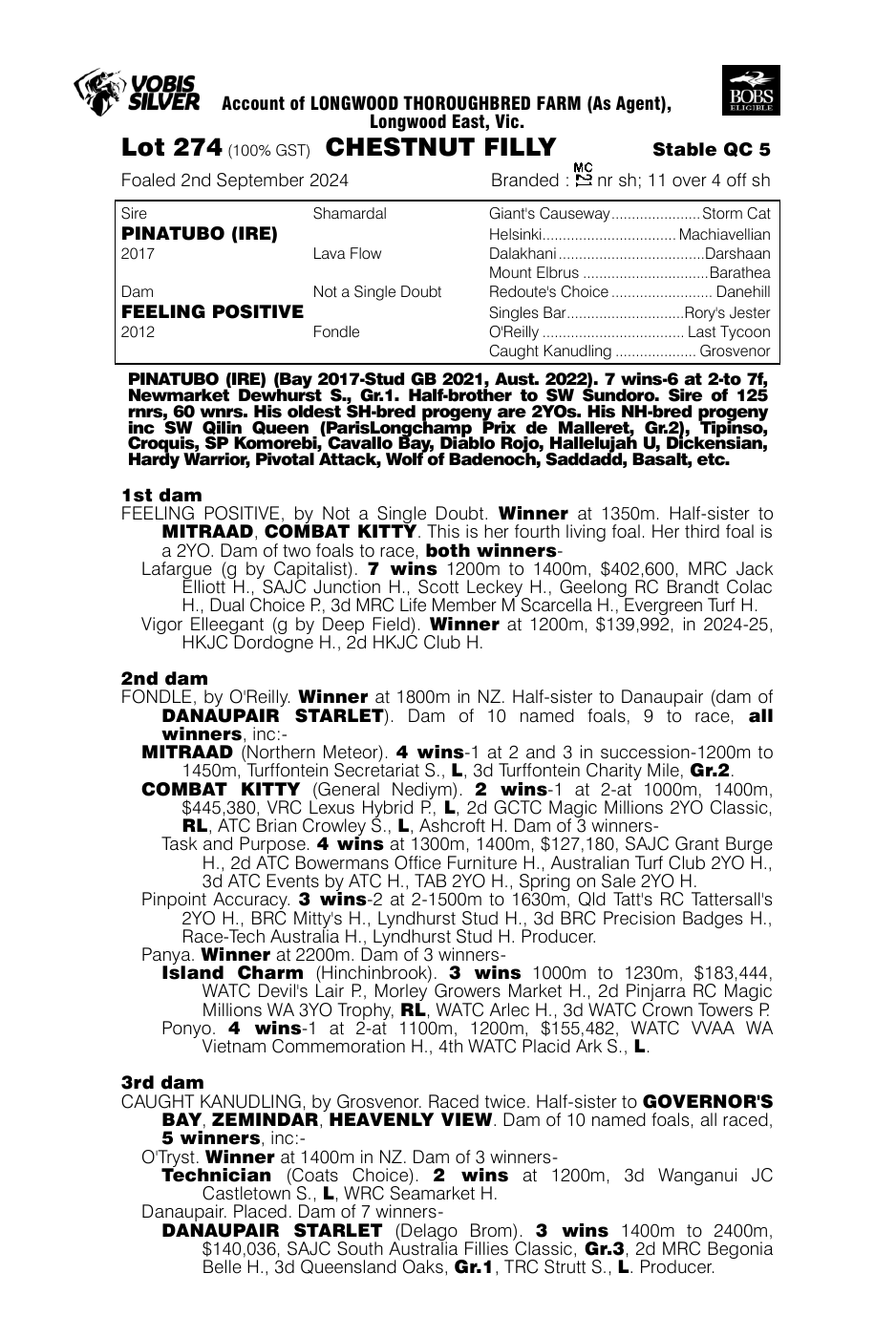 Pedigree - Lot 274