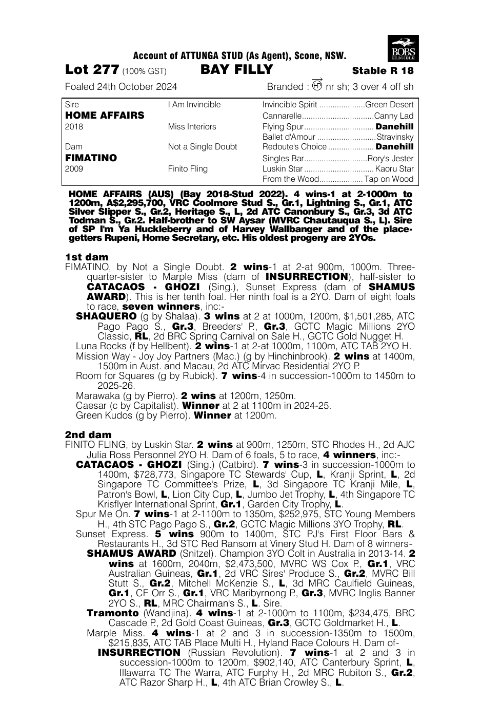 Pedigree - Lot 277