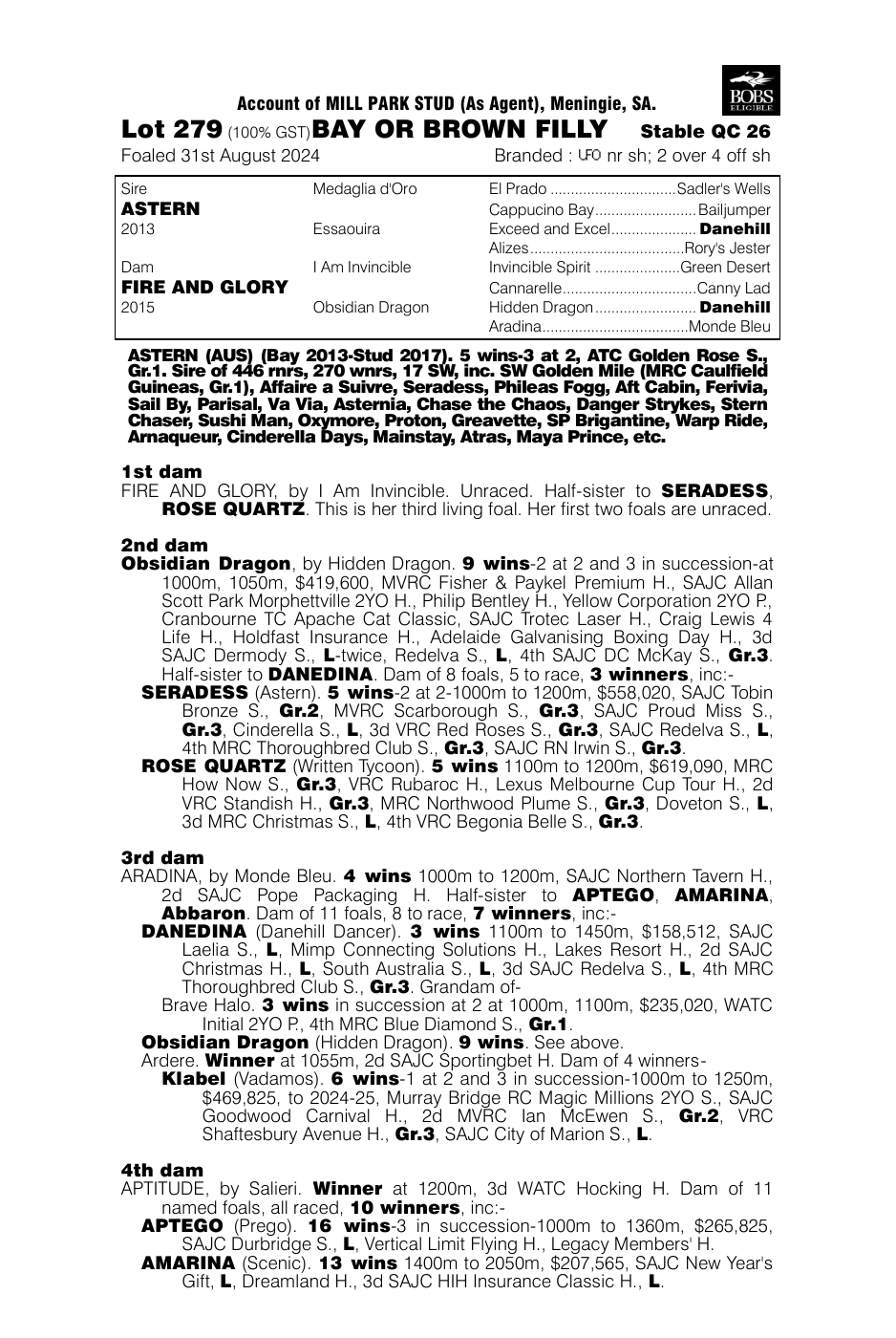 Pedigree - Lot 279