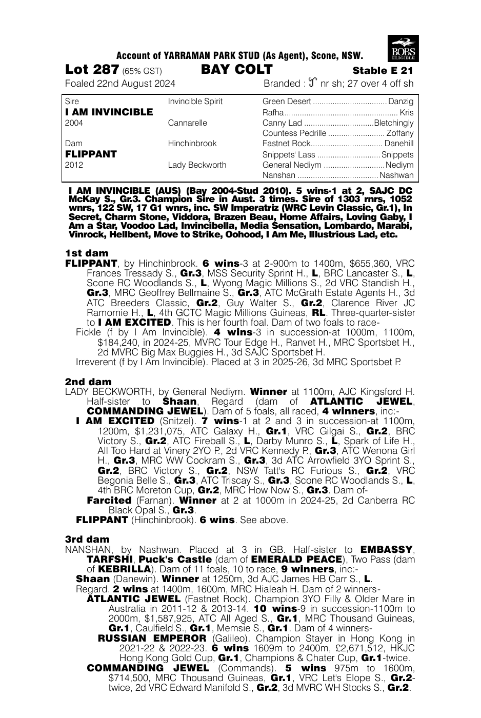Pedigree - Lot 287