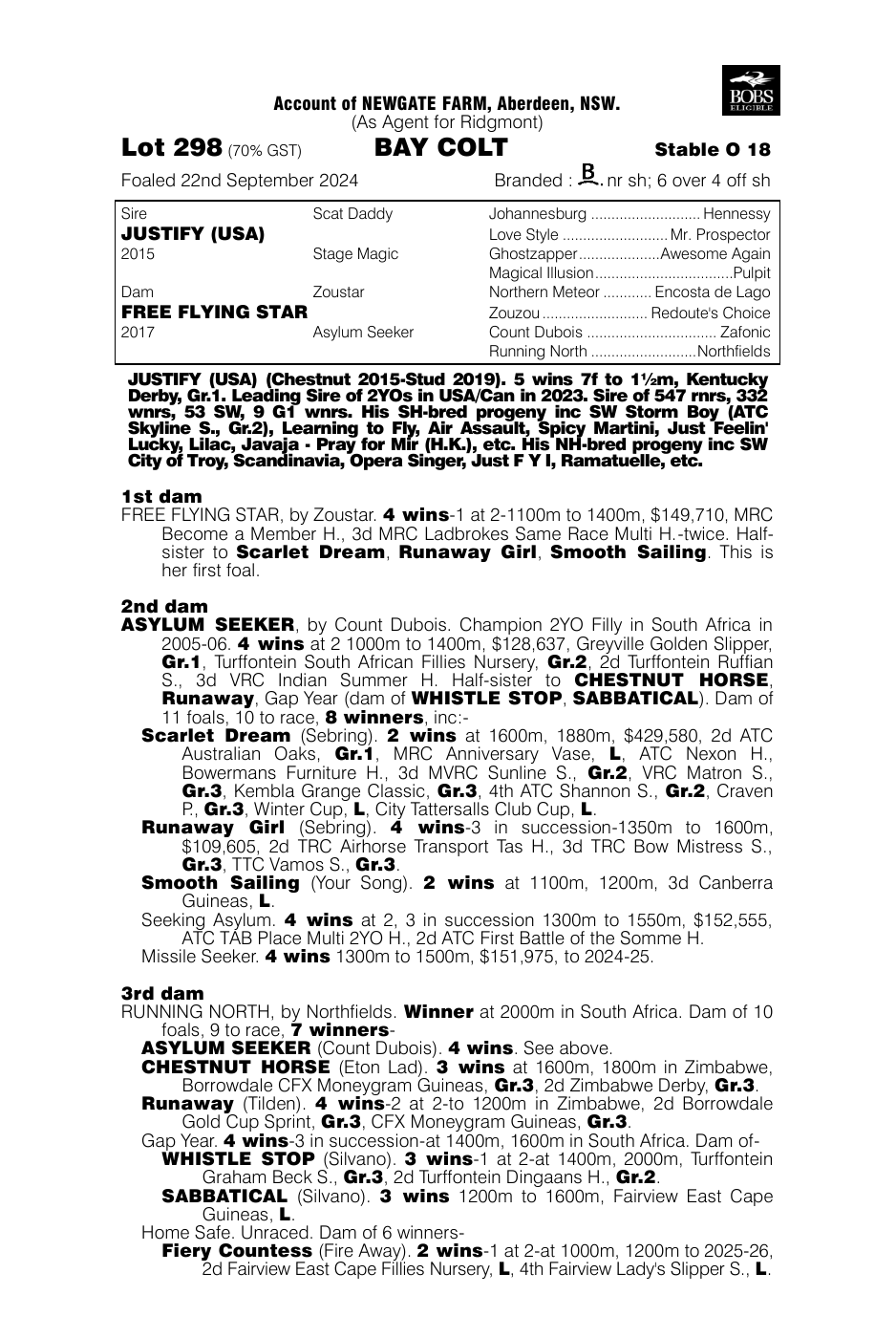 Pedigree - Lot 298