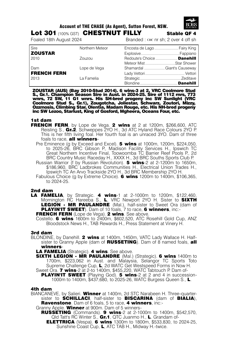 Pedigree - Lot 301