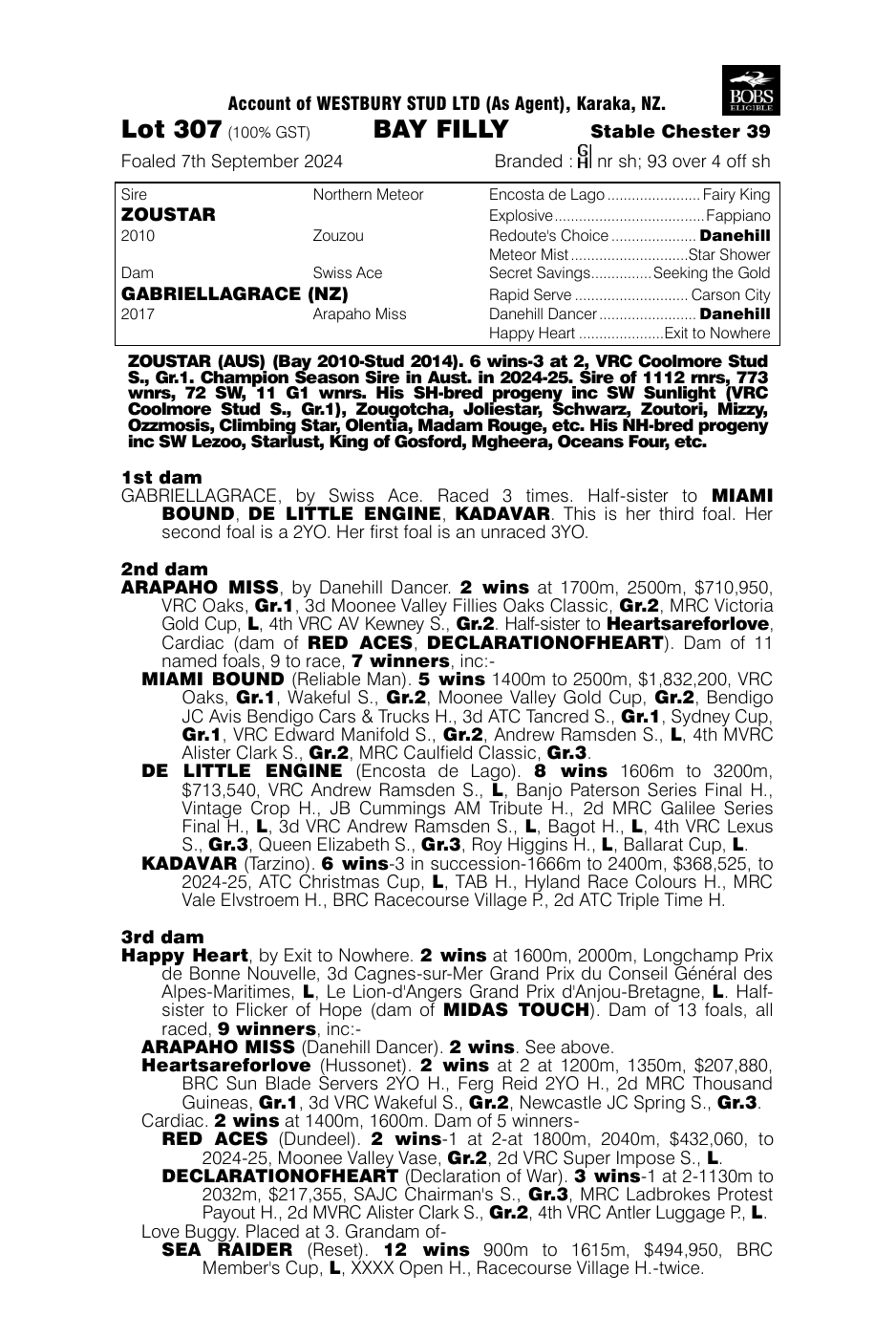 Pedigree - Lot 307