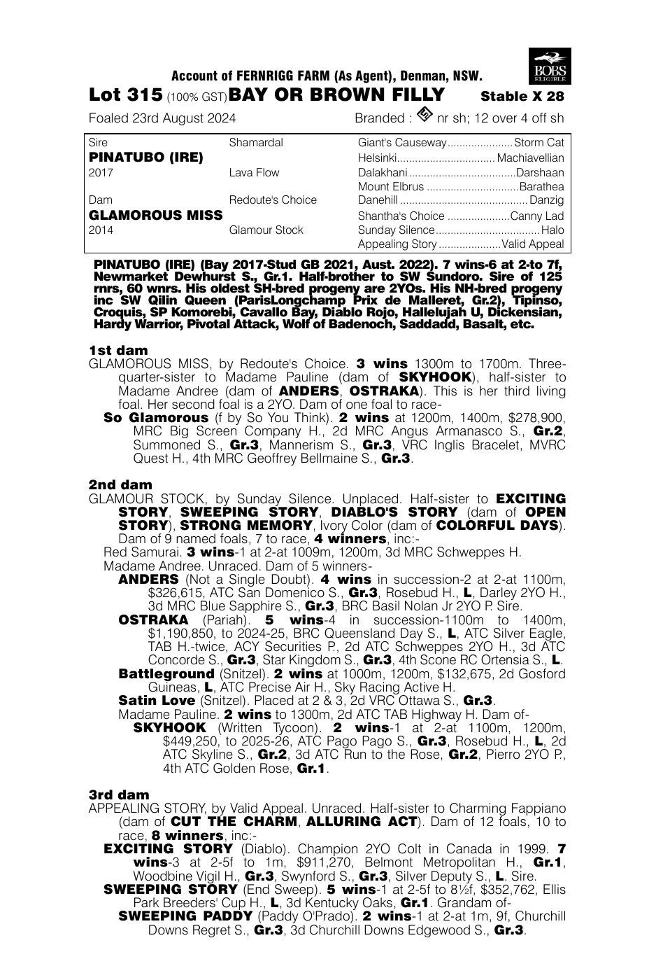 Pedigree - Lot 315