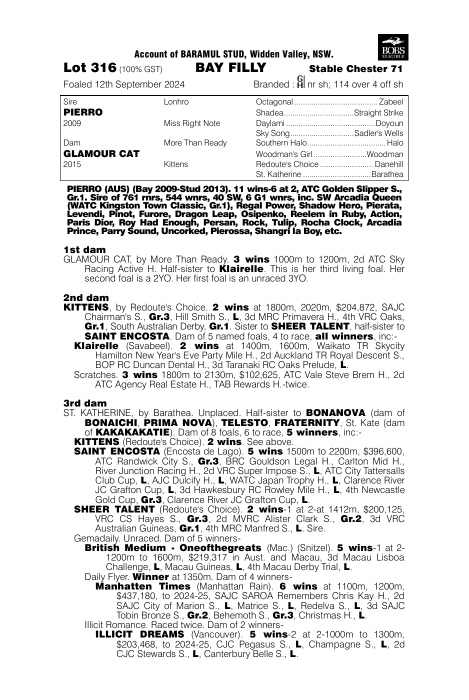 Pedigree - Lot 316