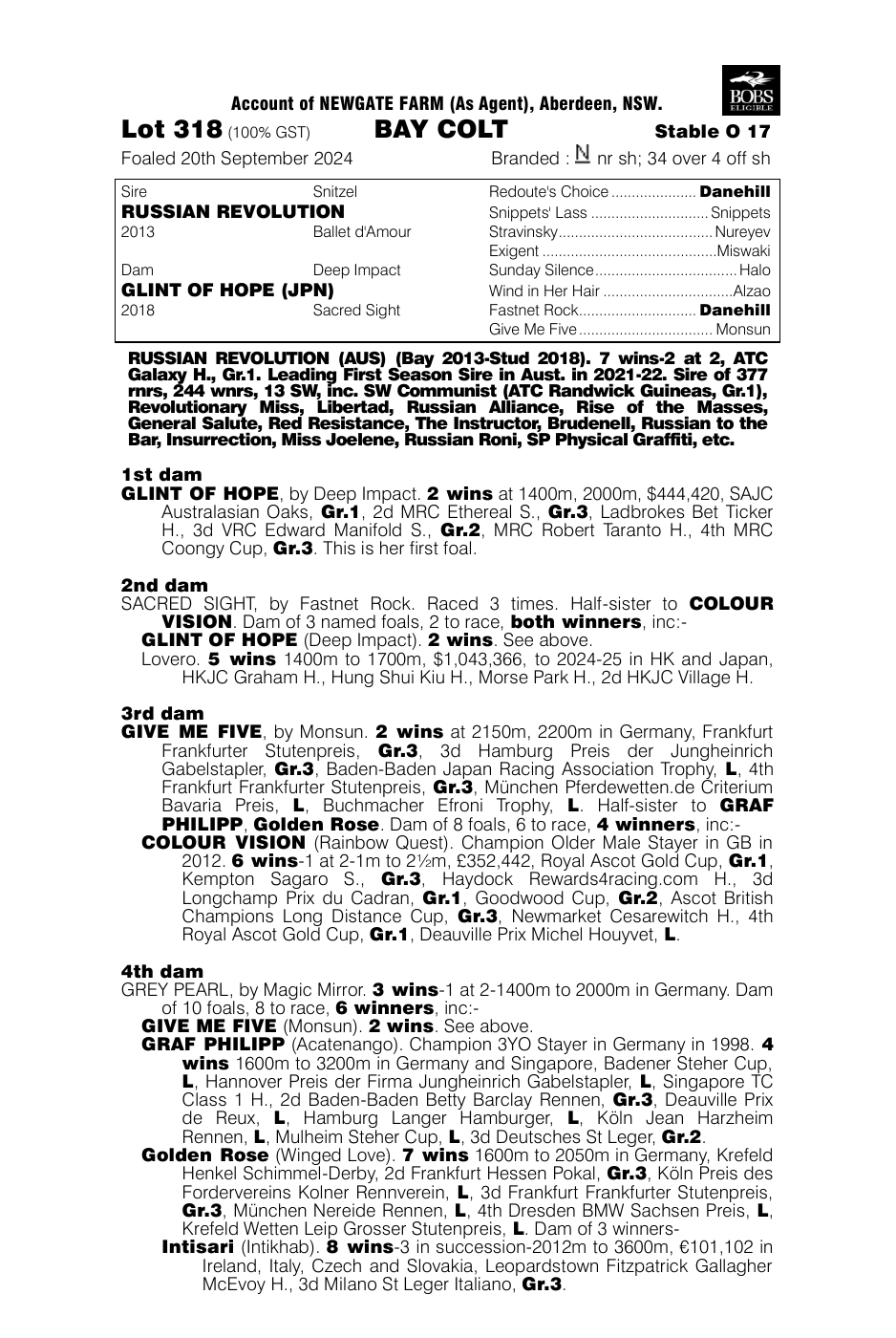 Pedigree - Lot 318