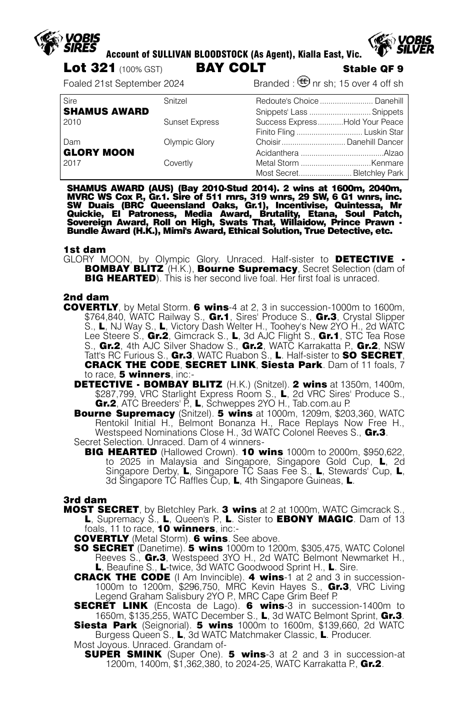 Pedigree - Lot 321