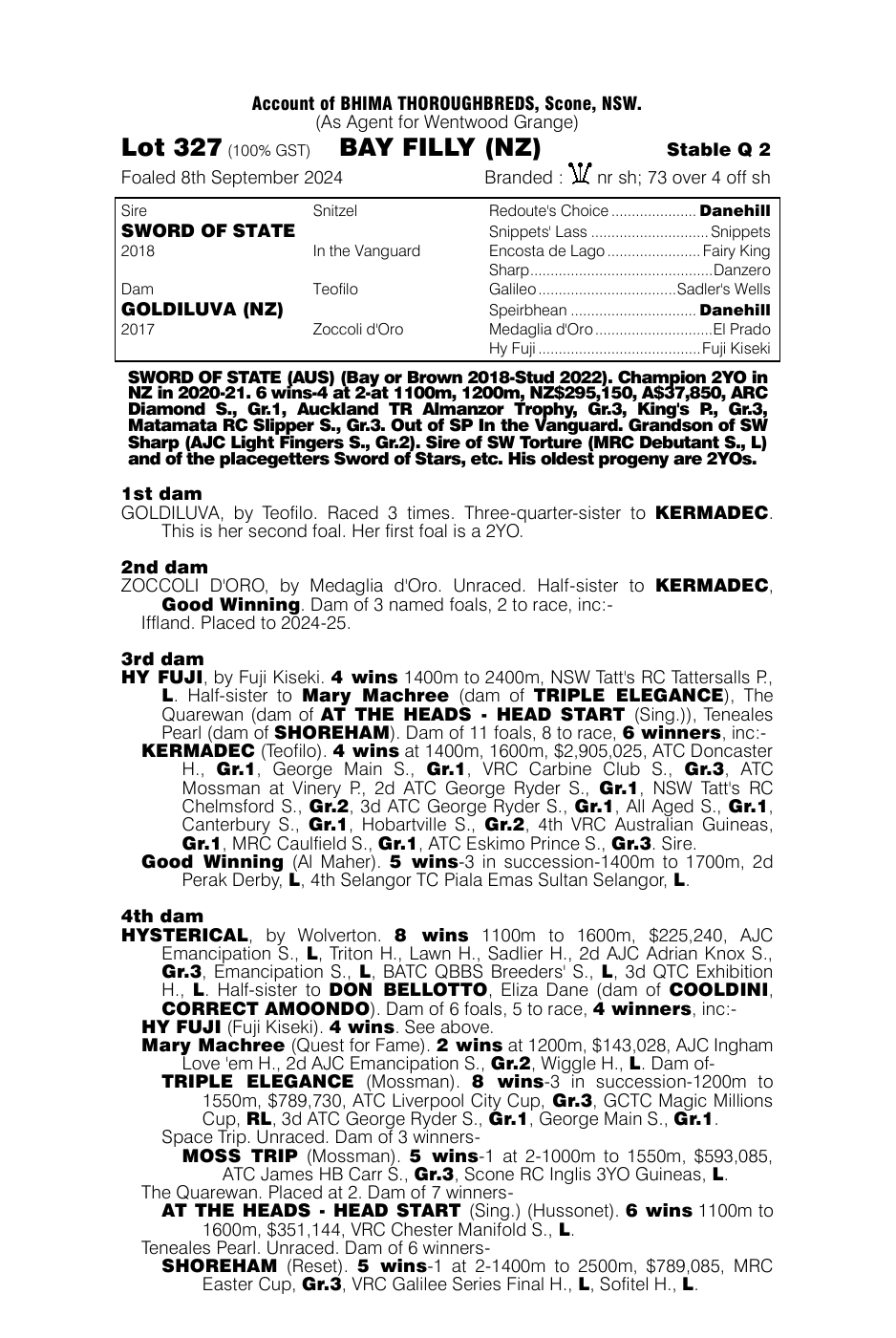 Pedigree - Lot 327