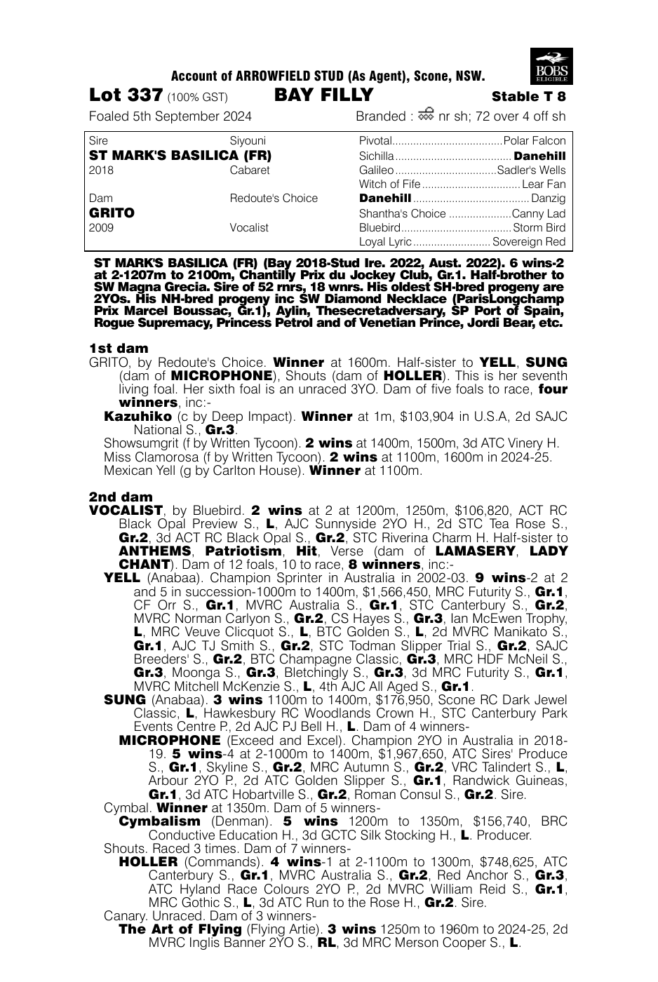 Pedigree - Lot 337