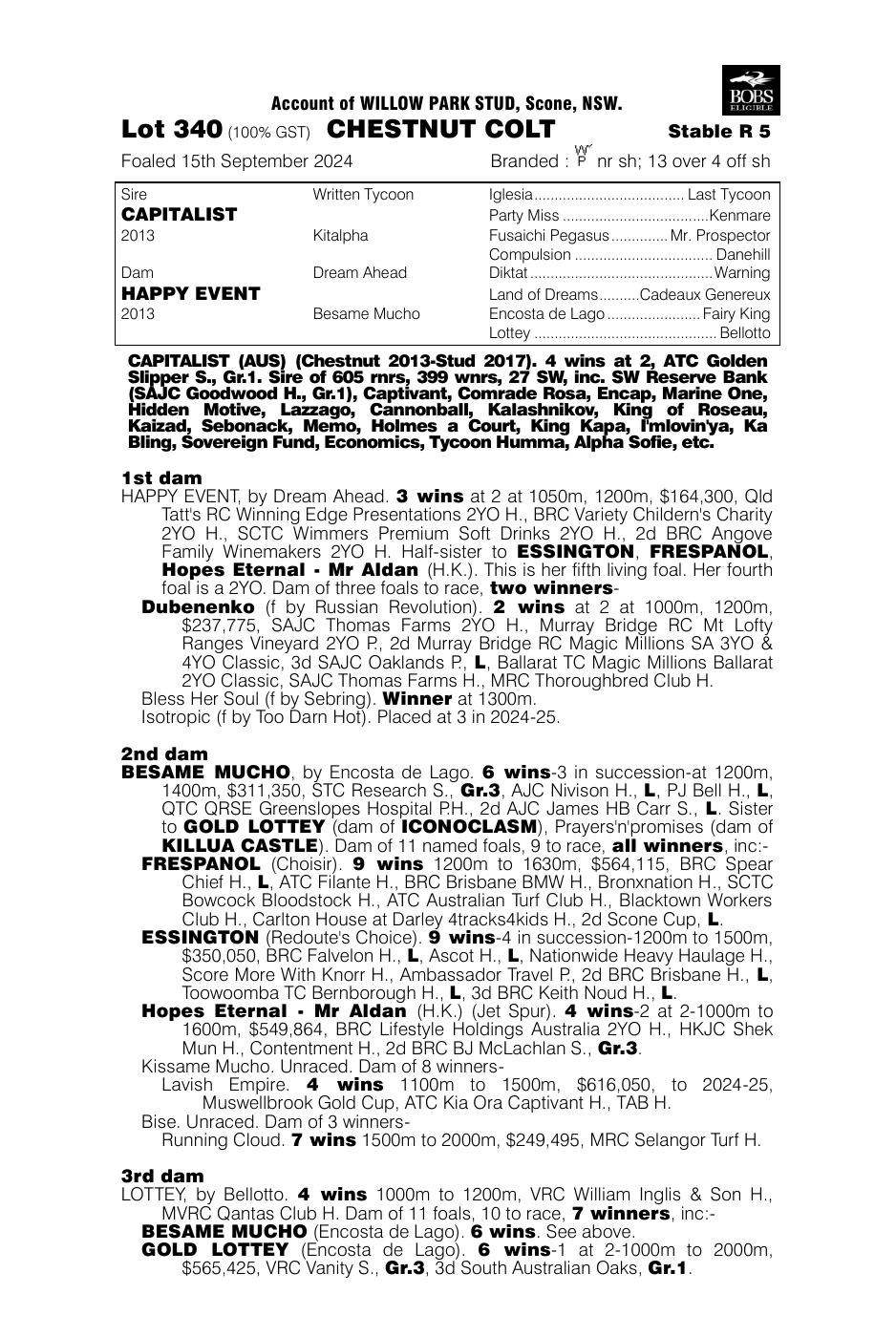 Pedigree - Lot 340