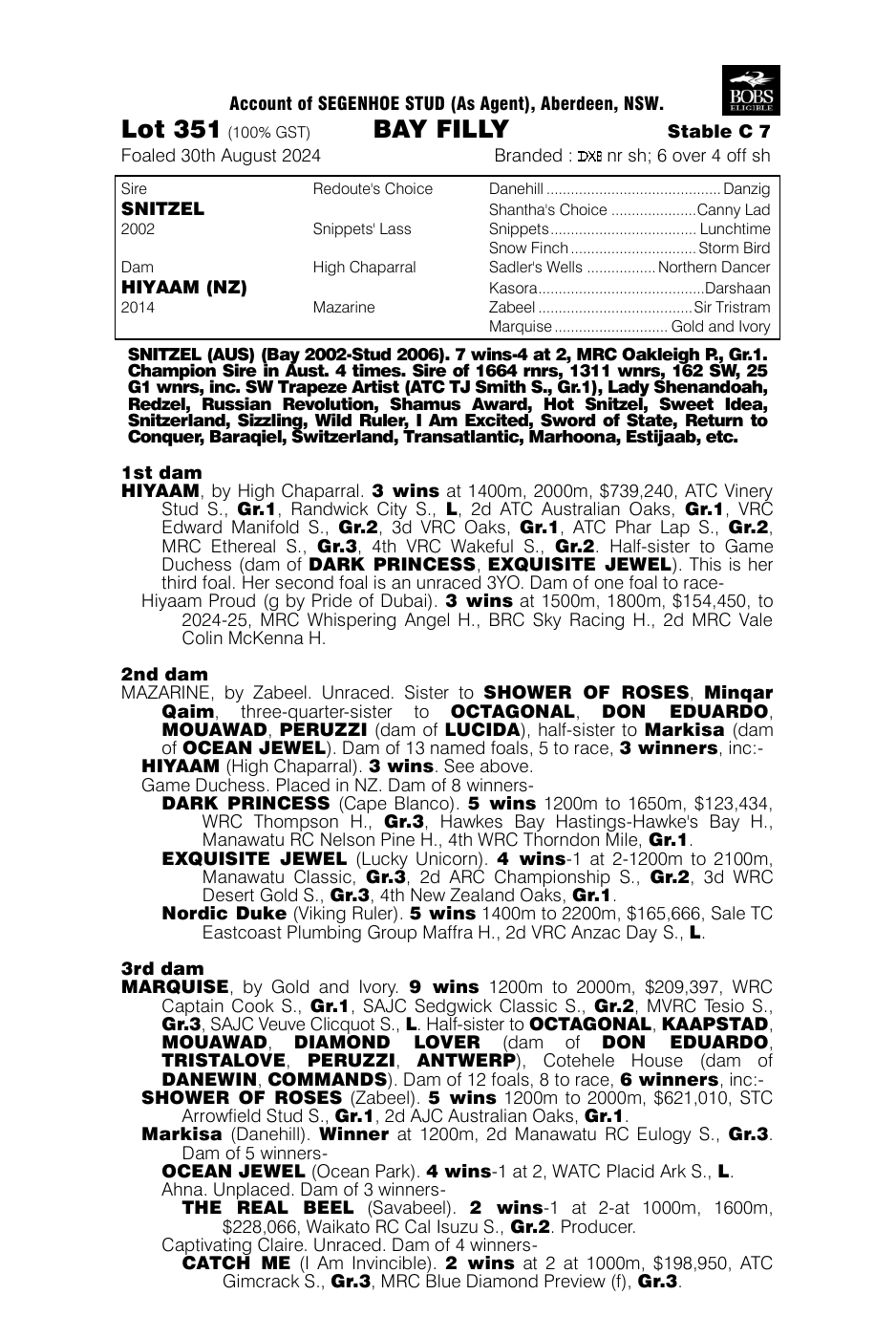 Pedigree - Lot 351