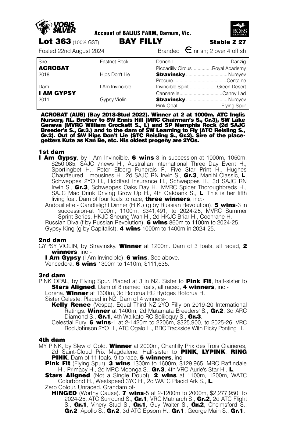 Pedigree - Lot 363