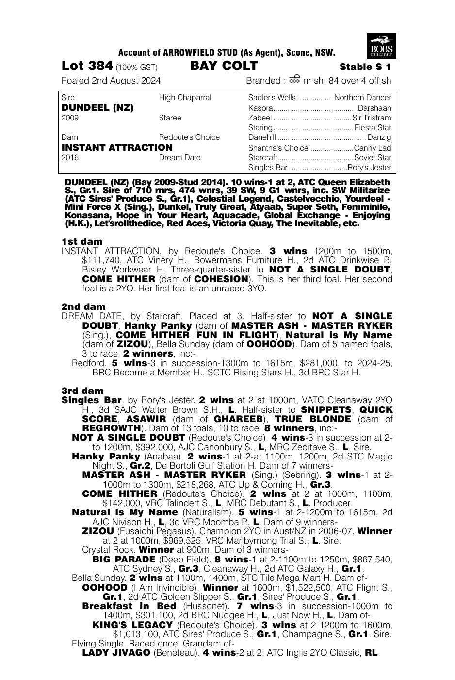 Pedigree - Lot 384