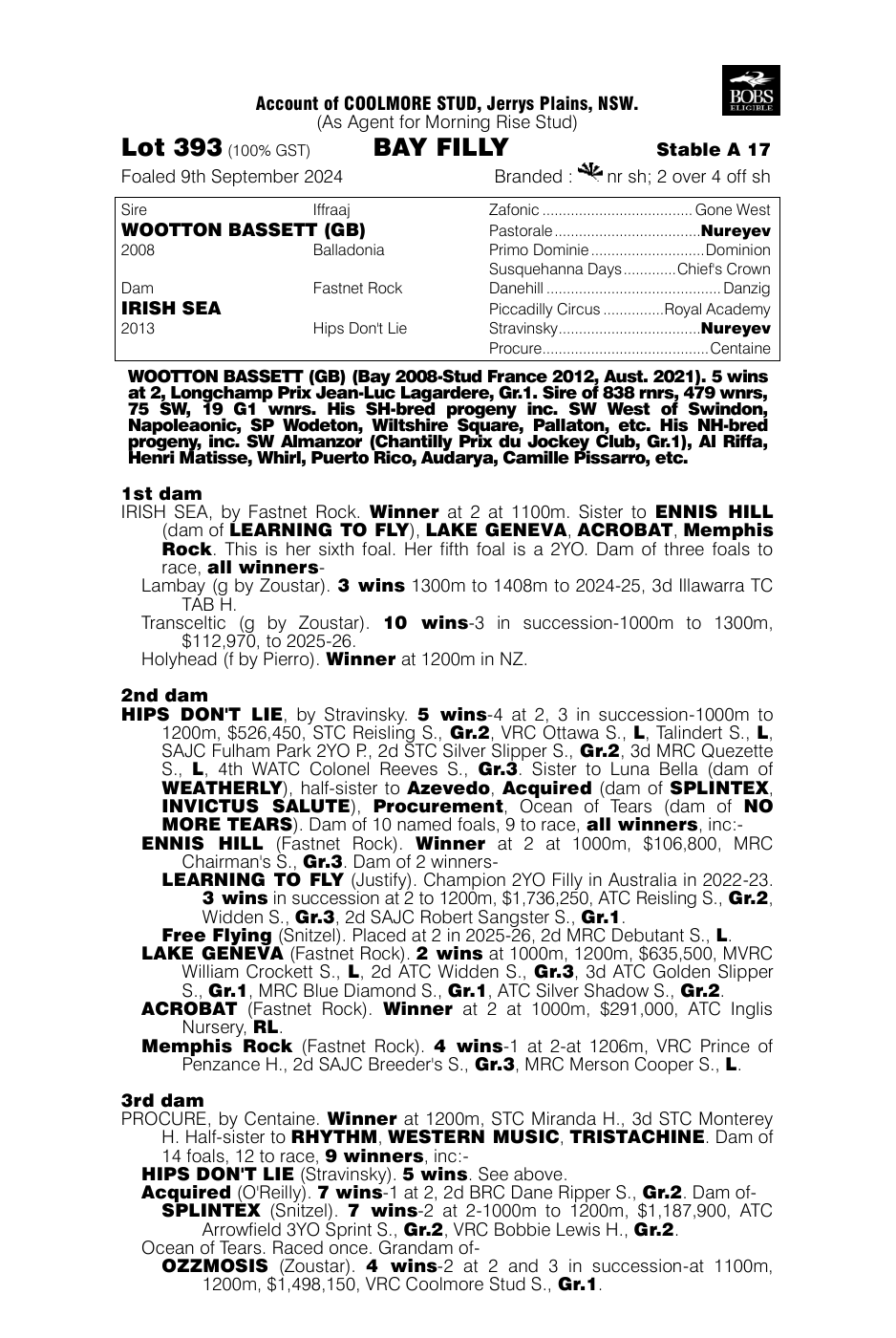 Pedigree - Lot 393