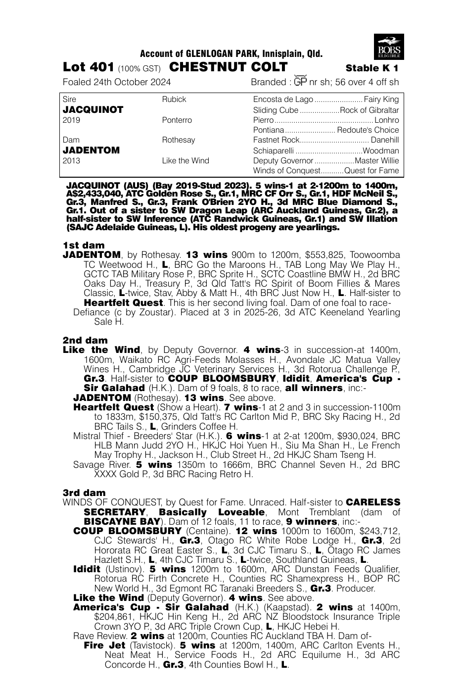 Pedigree - Lot 401
