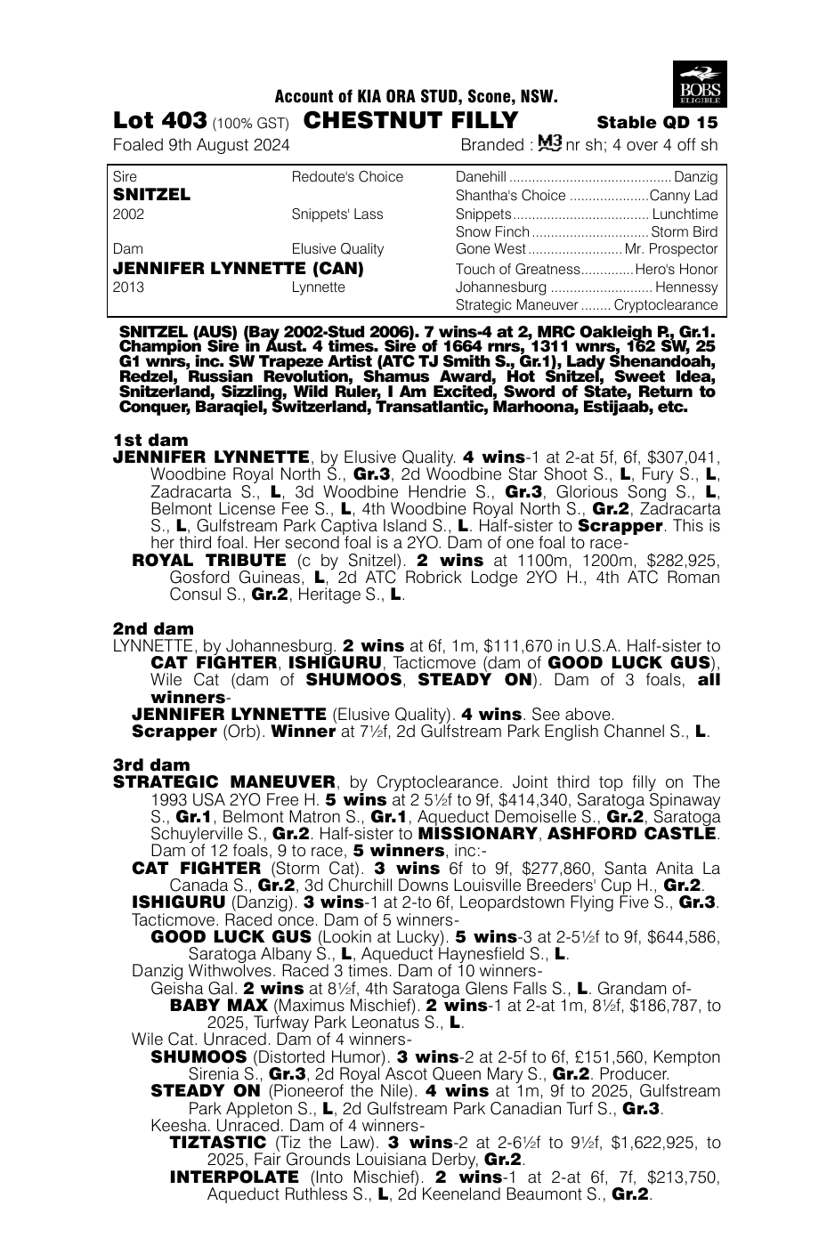 Pedigree - Lot 403