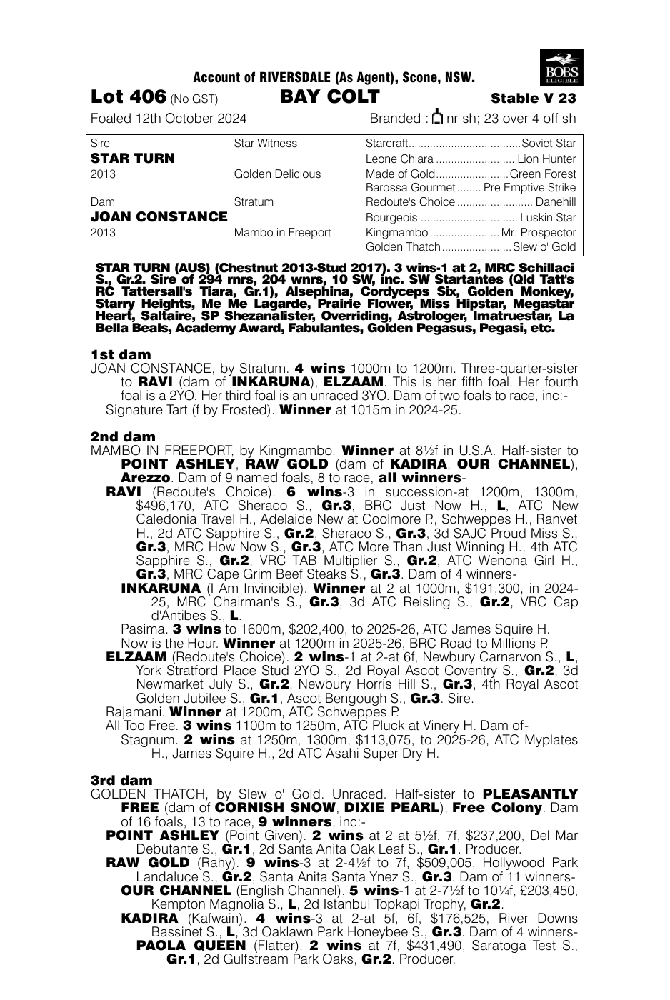 Pedigree - Lot 406