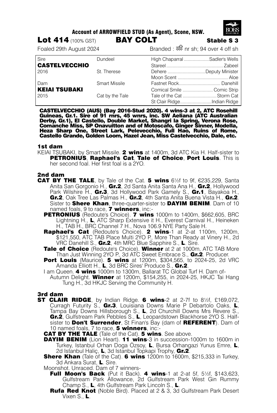 Pedigree - Lot 414