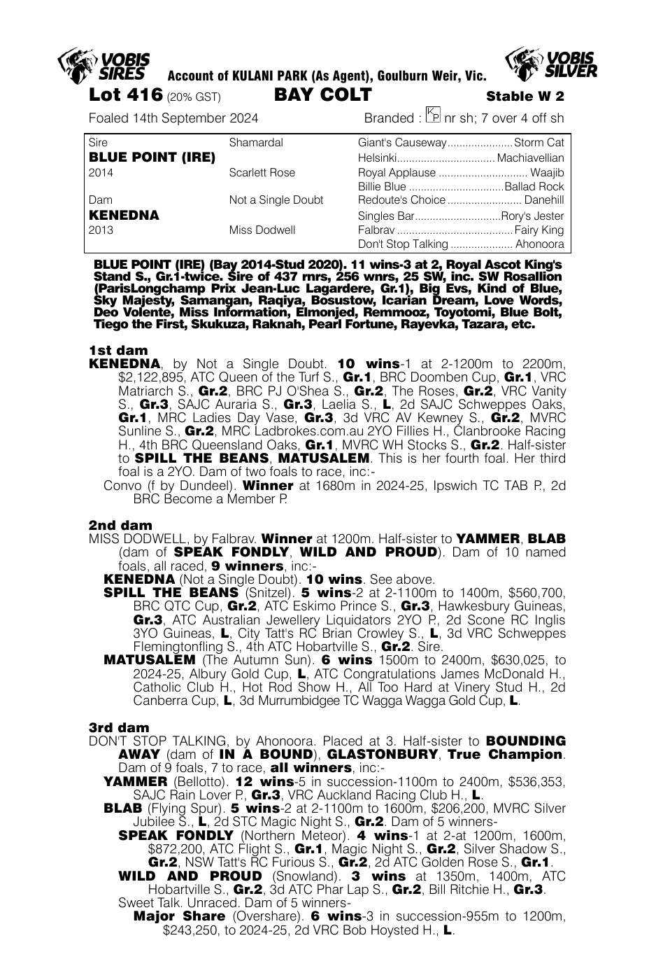 Pedigree - Lot 416