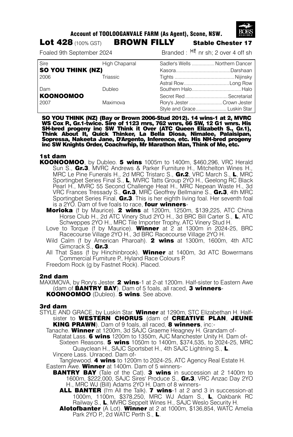 Pedigree - Lot 428
