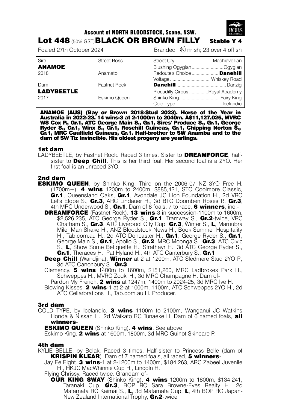 Pedigree - Lot 448
