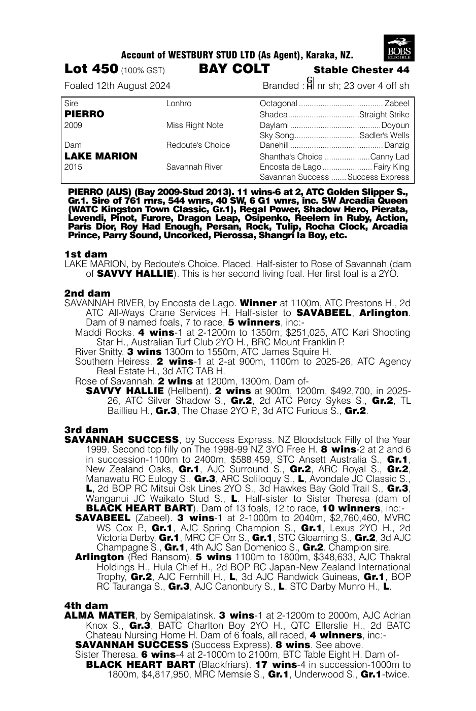 Pedigree - Lot 450