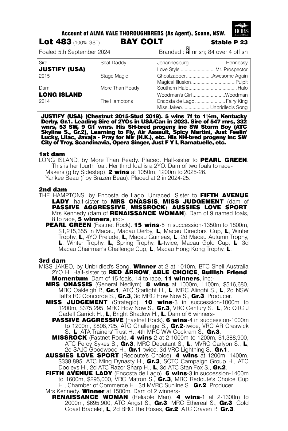 Pedigree - Lot 483
