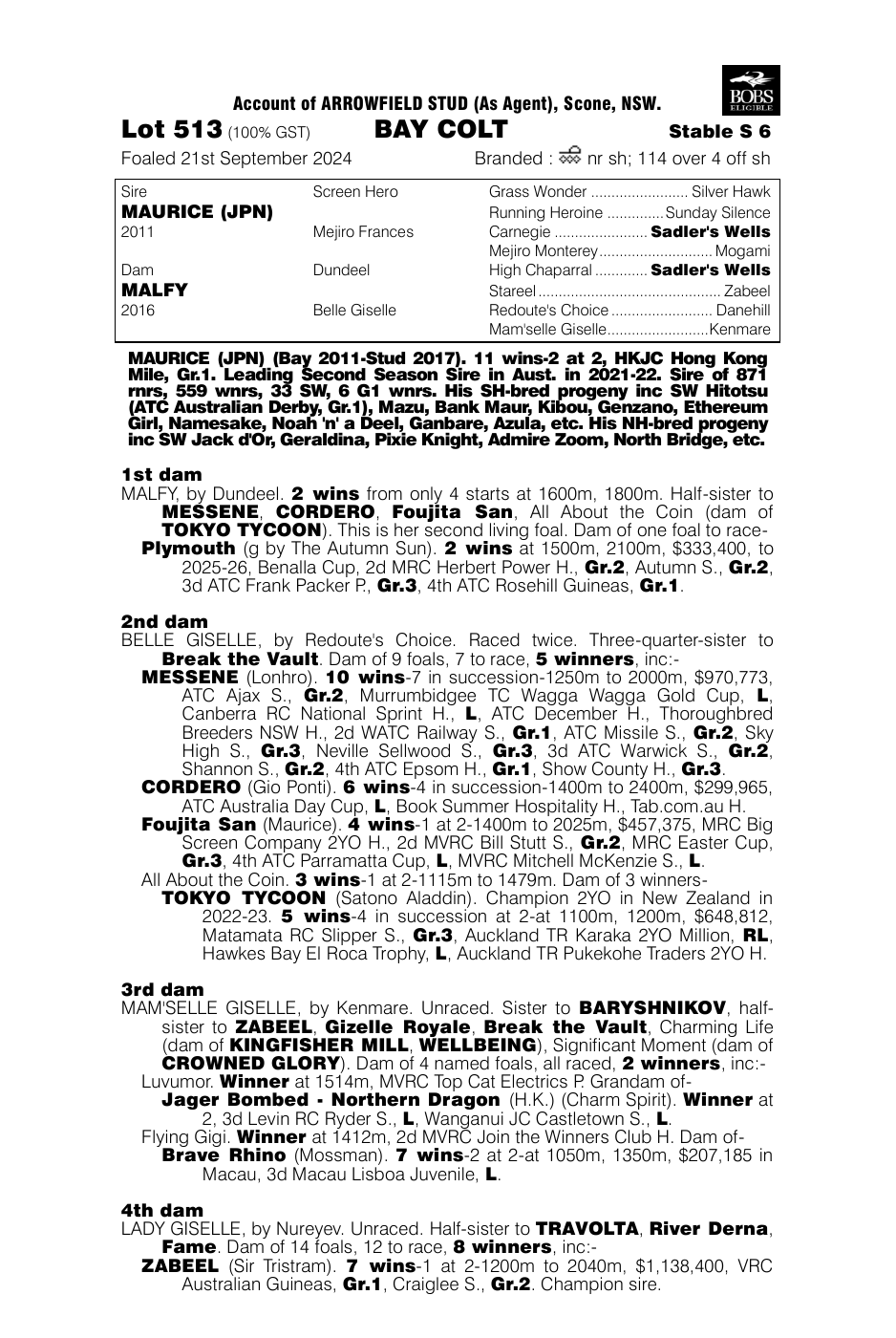 Pedigree - Lot 513