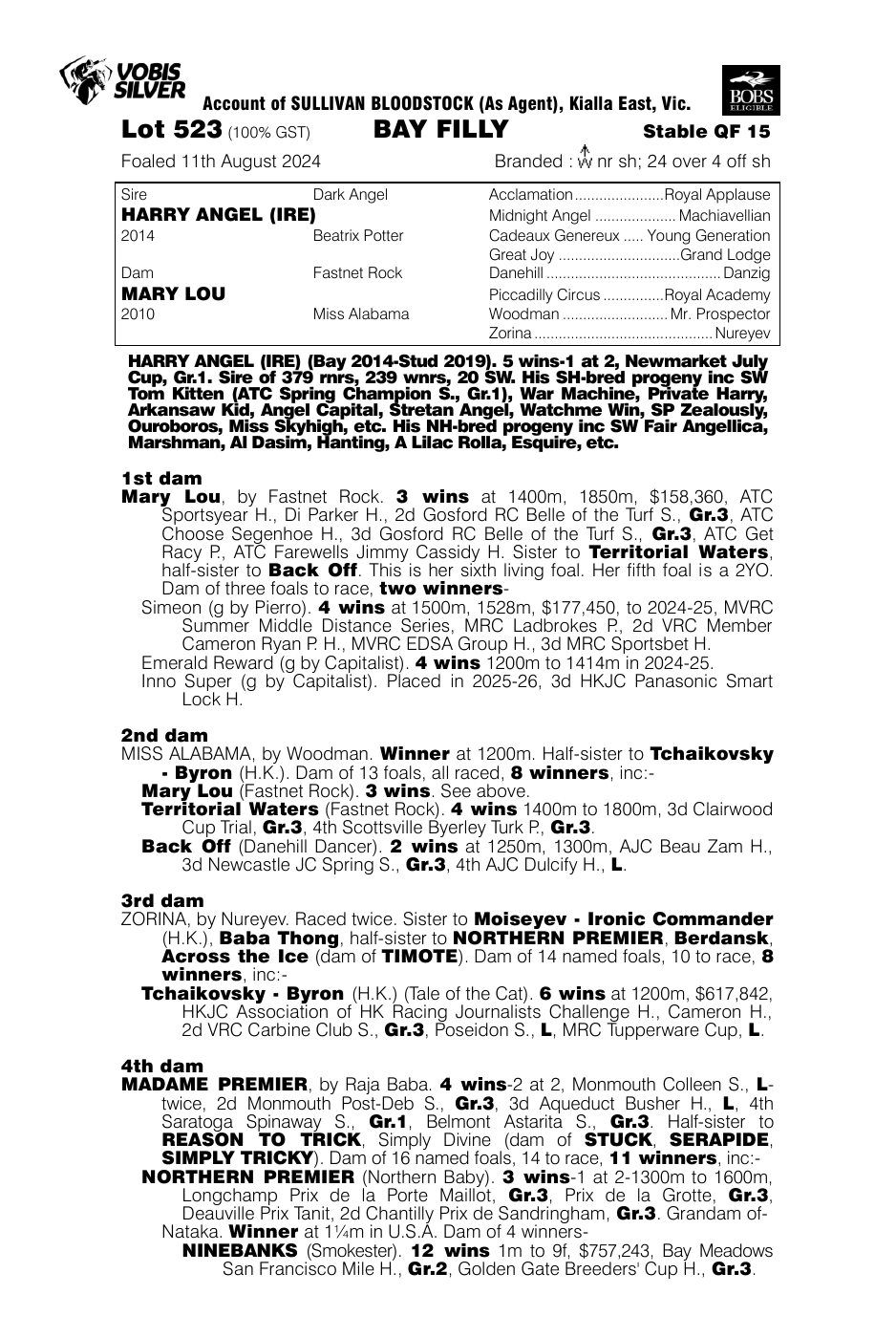 Pedigree - Lot 523