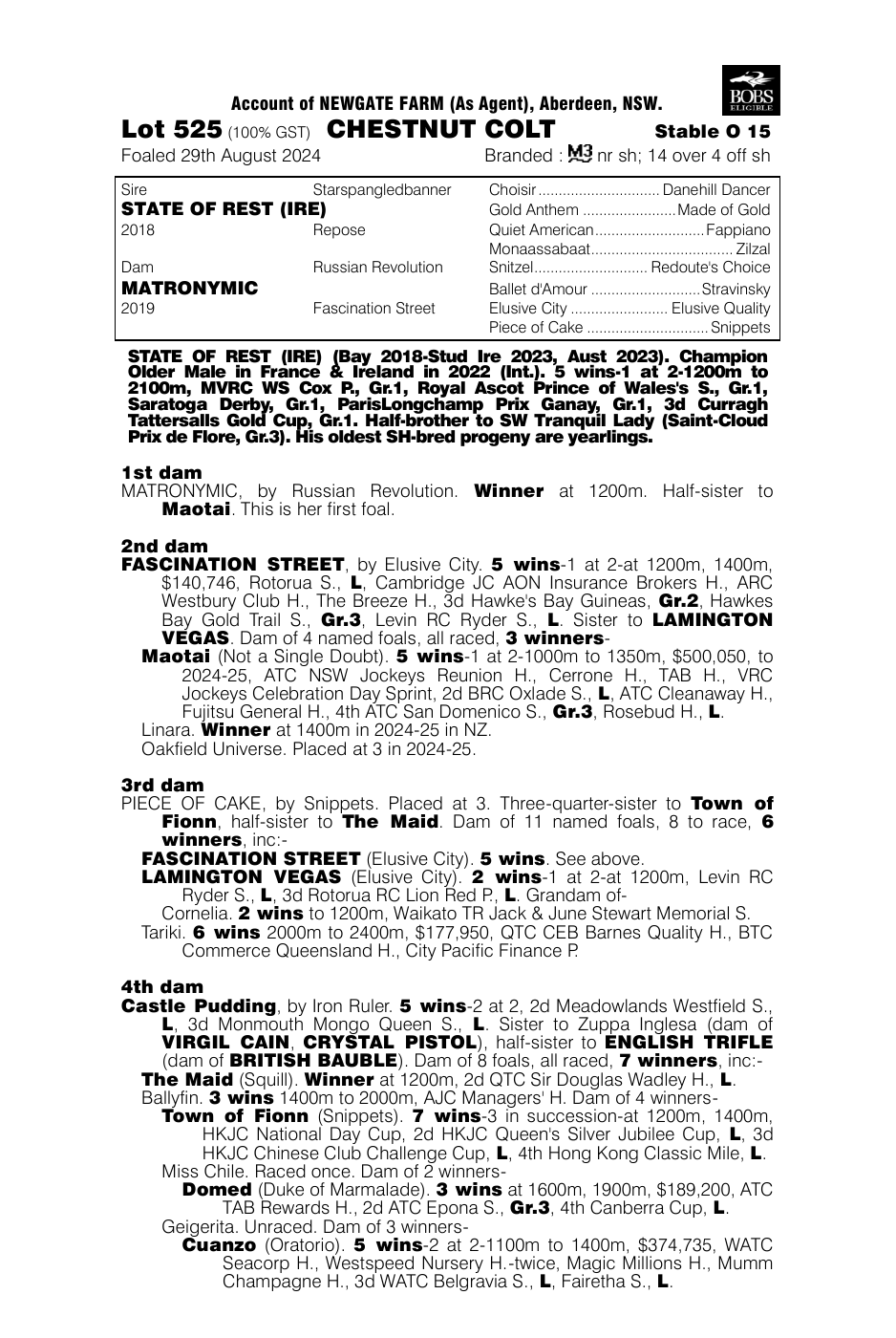 Pedigree - Lot 525
