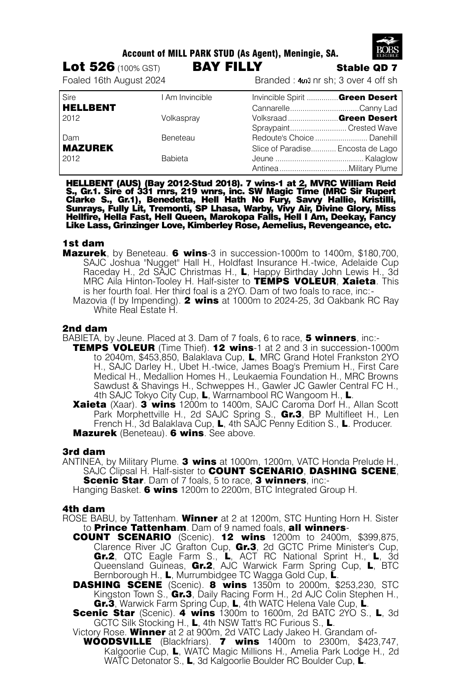 Pedigree - Lot 526