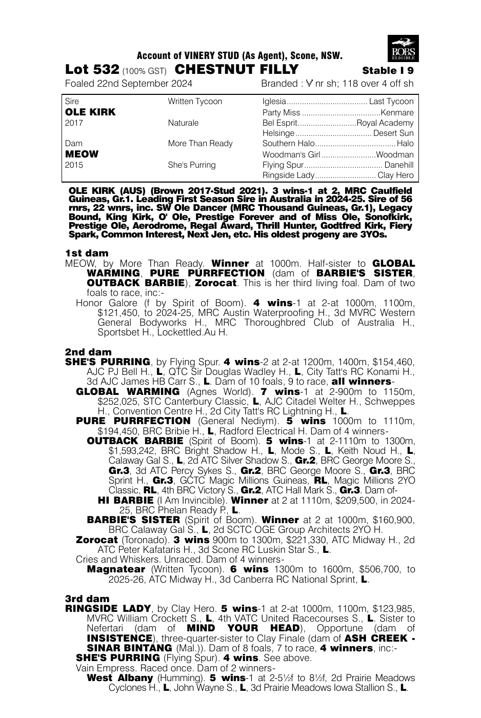 Pedigree - Lot 532