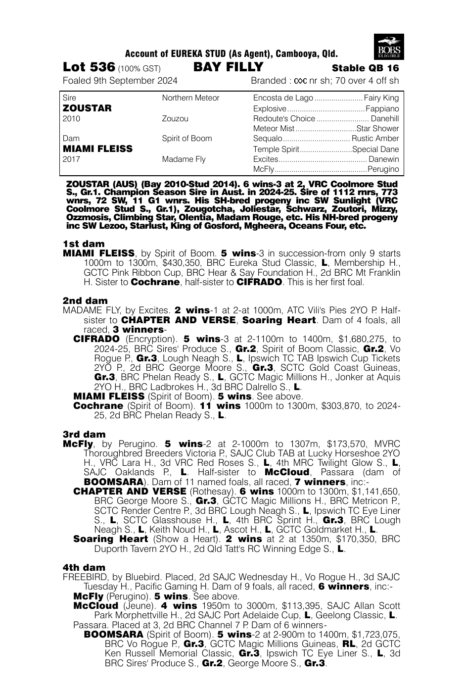 Pedigree - Lot 536
