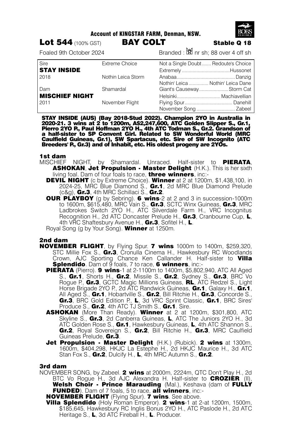 Pedigree - Lot 544