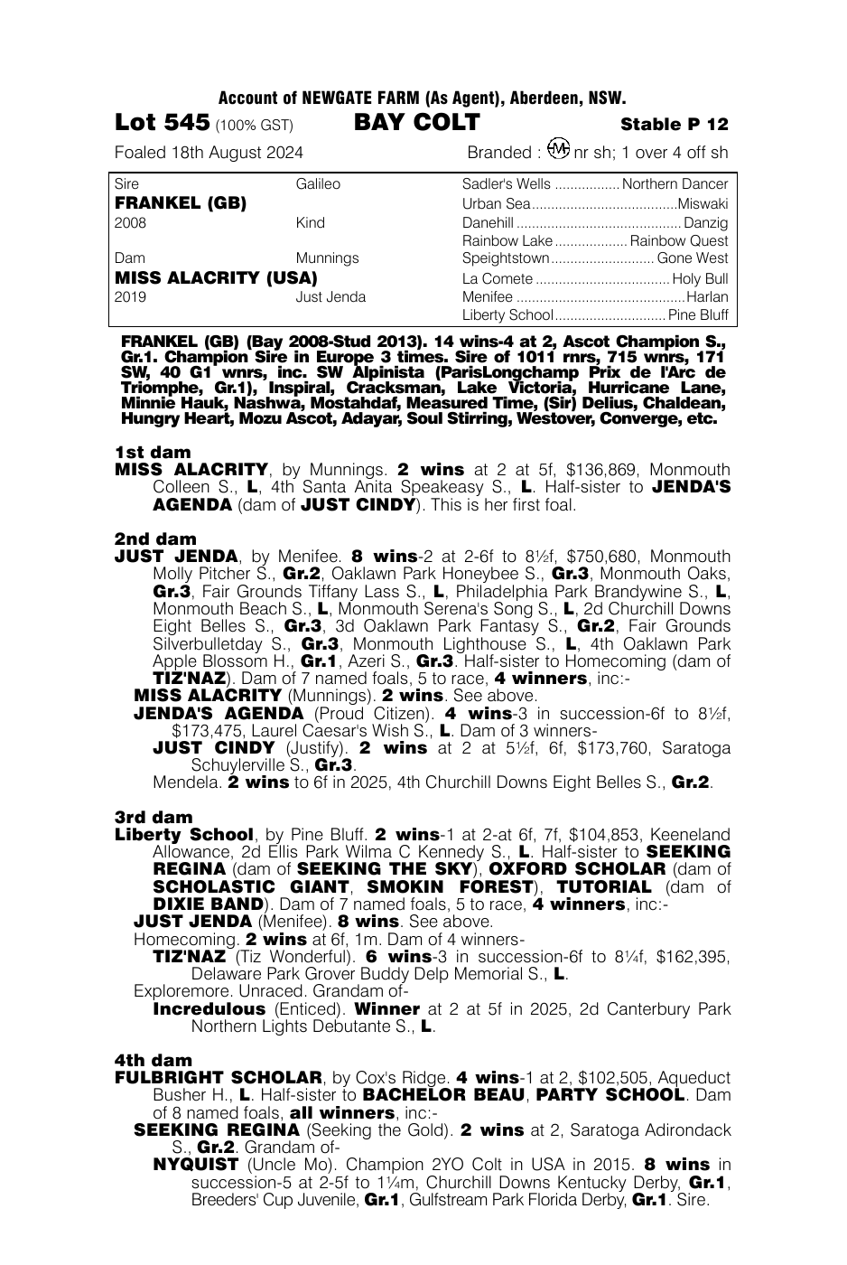 Pedigree - Lot 545